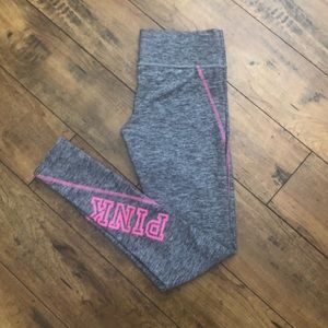 PINK grey marled leggings